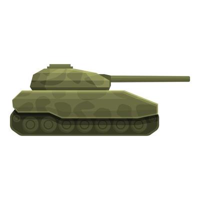 Armed tank icon cartoon vector. Military army