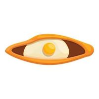 Egg turkish food icon, cartoon style vector