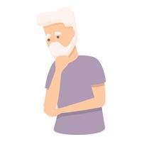 Senior man memory icon cartoon vector. Loss memory vector