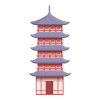 Korean pagoda icon cartoon vector. Ancient temple vector