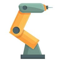 vector de dibujos animados de icono de brazo de robot. maquina de fabrica