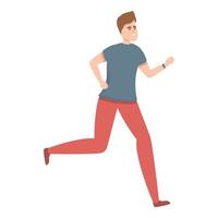 Running tracker icon, cartoon style vector