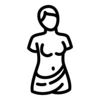 icono de estatua antigua, estilo de esquema vector