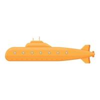 icono de submarino del ejército, estilo de dibujos animados vector