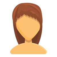 Fashionable women haircut icon, cartoon style vector