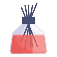 Air freshener red sticks icon, cartoon style vector