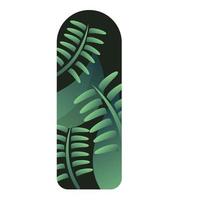 Bookmark with tropical leaves icon, cartoon style vector