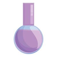 Nail polish violet bottle icon, cartoon style vector