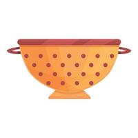 Etching colander icon cartoon vector. Sieve pasta vector