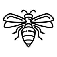 Flying wasp icon, outline style vector