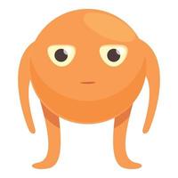 Orange alien icon cartoon vector. Cute ufo vector