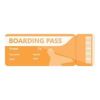 Coupon boarding pass icon, cartoon style vector
