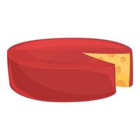 Cheese wheel icon cartoon vector. Round cheddar vector