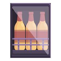 Bar wine cabinet icon cartoon vector. Alcohol shelf