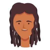 vector de dibujos animados de icono de dreadlock. pelo africano