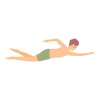 vector de dibujos animados de icono de nadador de parque acuático. piscina de natación