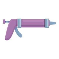 Craft silicone caulk gun icon, cartoon style vector