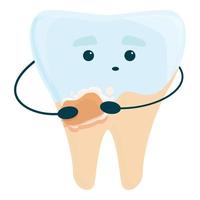 icono de cuidado de blanqueamiento dental, estilo de dibujos animados vector