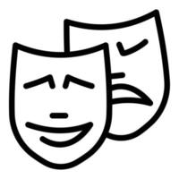 Movie masks icon, outline style vector