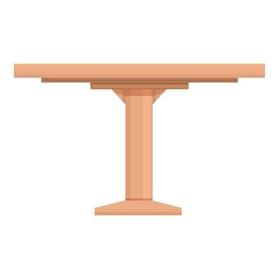 Round wood table icon cartoon vector. Restaurant table
