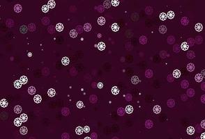 Light Pink vector background with xmas snowflakes.