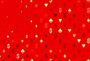 Light red vector template with poker symbols.