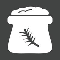 Flour Bag Glyph Inverted Icon vector