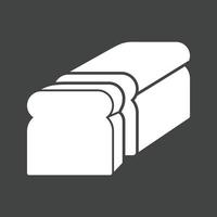 Sliced Bread Glyph Inverted Icon vector