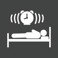 Sleeping Glyph Inverted Icon vector