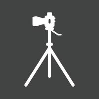 Camera Stand Glyph Inverted Icon vector