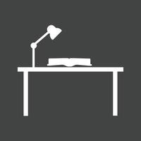 Study Desk I Glyph Inverted Icon vector