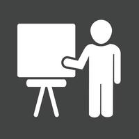 Male Professor Glyph Inverted Icon vector