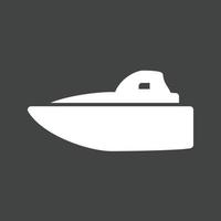 Speed Boat Glyph Inverted Icon vector