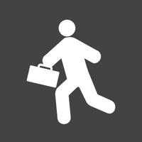 Late for Meeting Glyph Inverted Icon vector