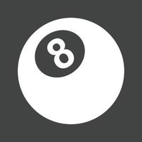 Eight Ball Glyph Inverted Icon vector