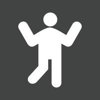 Dancing Glyph Inverted Icon vector