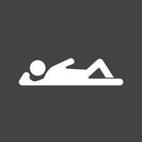Lying Down Glyph Inverted Icon vector