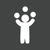 Juggling Balls Glyph Inverted Icon vector