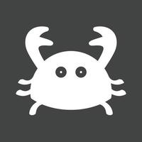 Crab Glyph Inverted Icon vector
