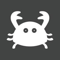 Crab Glyph Inverted Icon vector