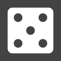 Dice II Glyph Inverted Icon vector