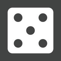 Dice II Glyph Inverted Icon vector