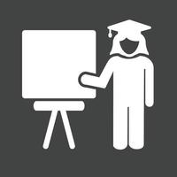 Female Professor Glyph Inverted Icon vector