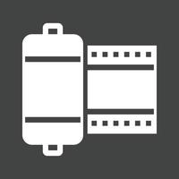 Camera Roll Glyph Inverted Icon vector