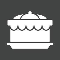 Cake II Glyph Inverted Icon vector