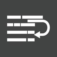 Text Wrap Glyph Inverted Icon vector