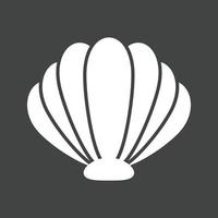 Sea Shell Glyph Inverted Icon vector