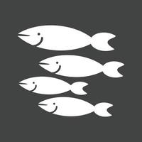 Small Fish Glyph Inverted Icon vector