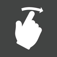 Swipe Right Glyph Inverted Icon vector