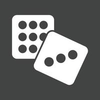 Dice I Glyph Inverted Icon vector